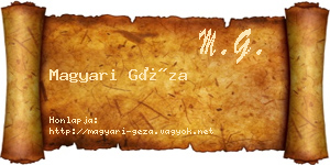Magyari Géza névjegykártya