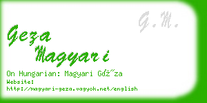 geza magyari business card